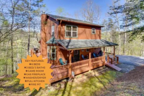 Mountain Cabin, Ga 3 Br3 Ba, Fire Pit & Game Rm